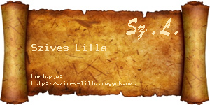 Szives Lilla névjegykártya