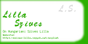 lilla szives business card